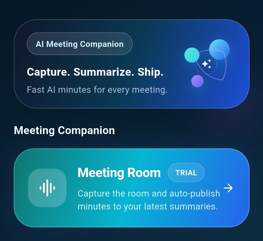 Meetivo AI meeting notes screenshot